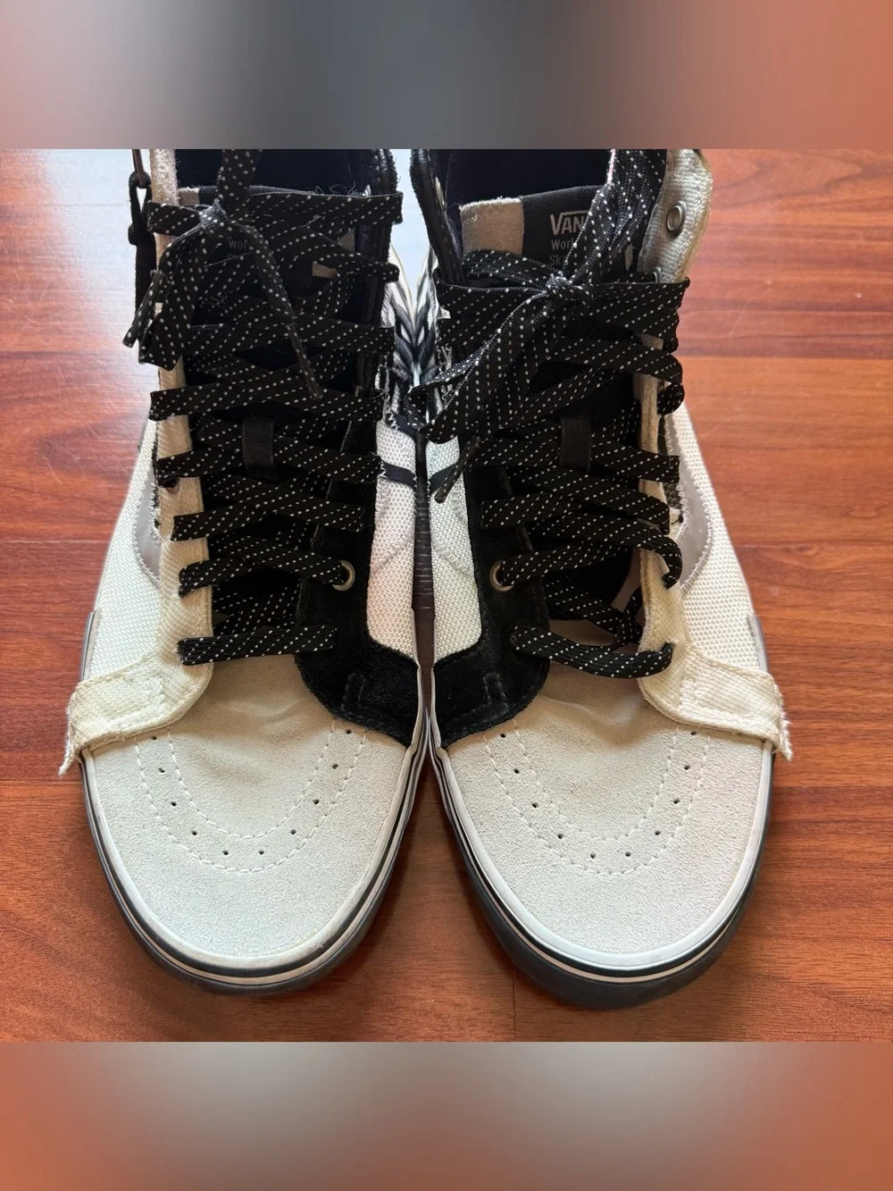 Vans Sk8-Hi Reissue CAP 'Reflective' sneakers size 11.5 white black skate shoes